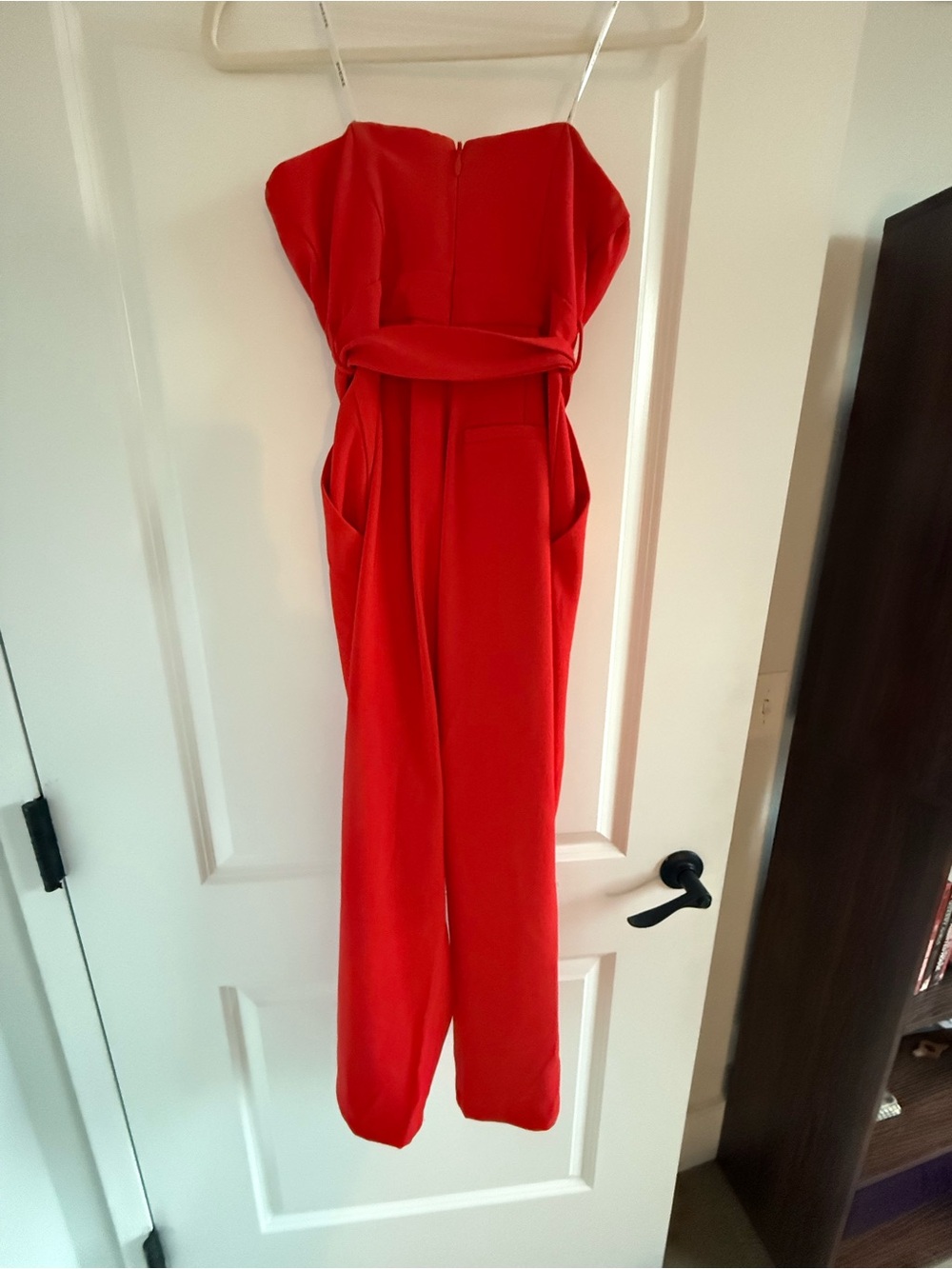 Sheike Strapless Red Jumpsuit - Picture 3 of 7